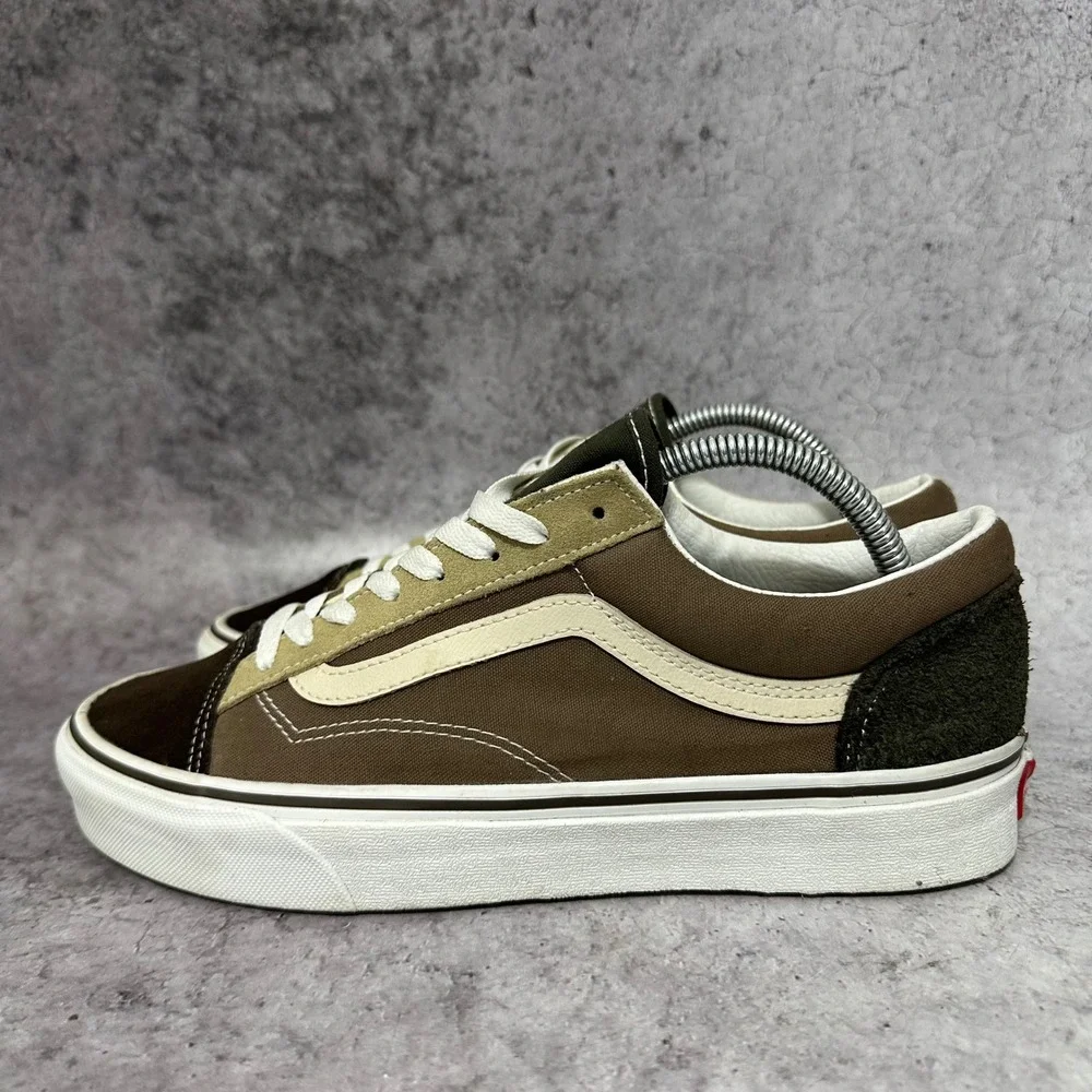 Vans Style 36 Mens 9 Color Block Demitasse Brown Green Mismatched Suede